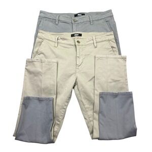 Lot of 2 Mavi Johnny Slim Leg Chino Pants Mens Sz 33 Grey Khaki Cotton Stretch